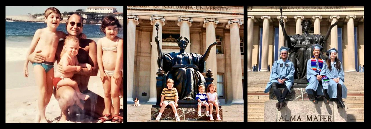 Family education journey from childhood moments to Columbia University graduation